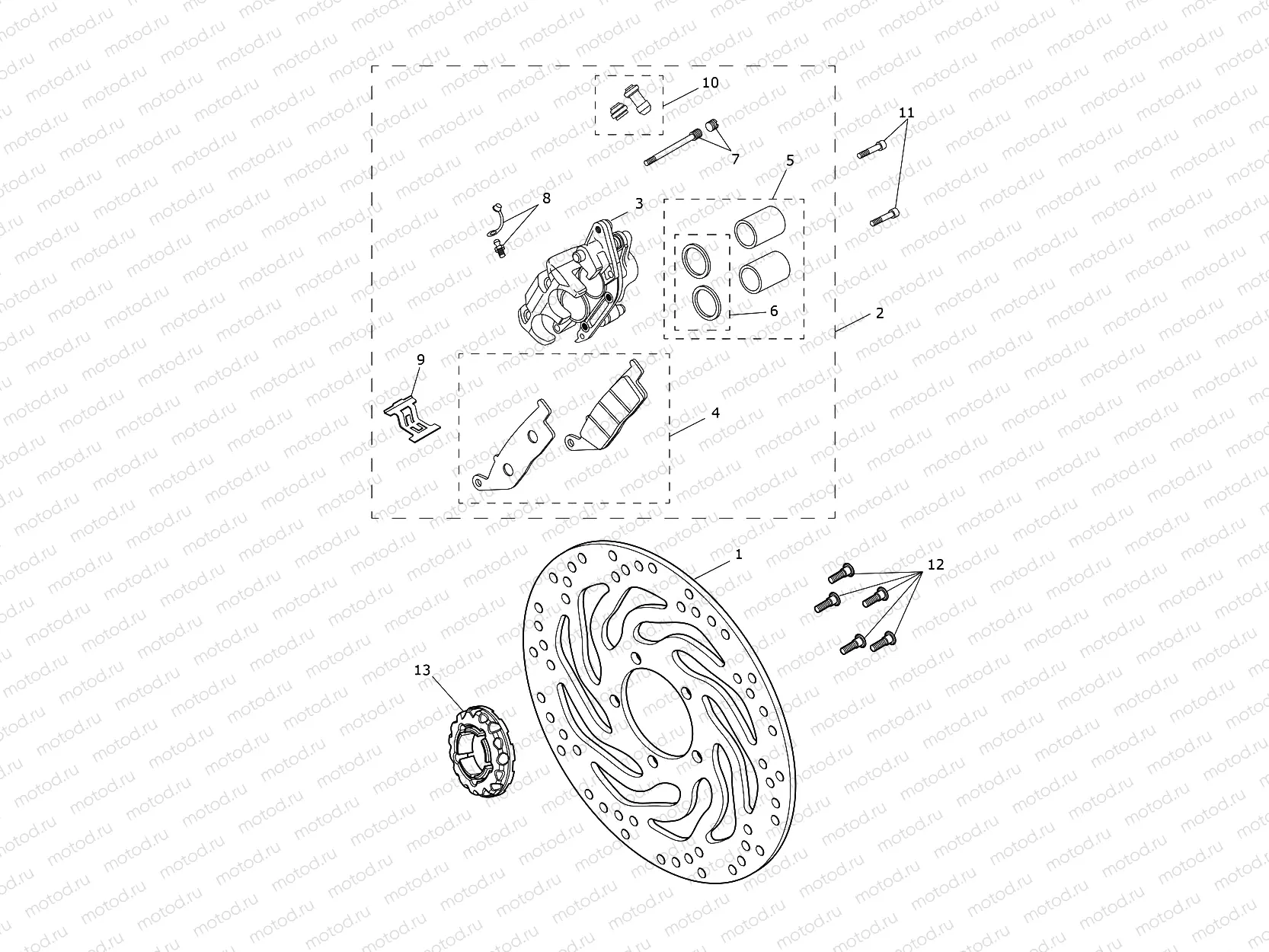 Front Brake Caliper & Disc