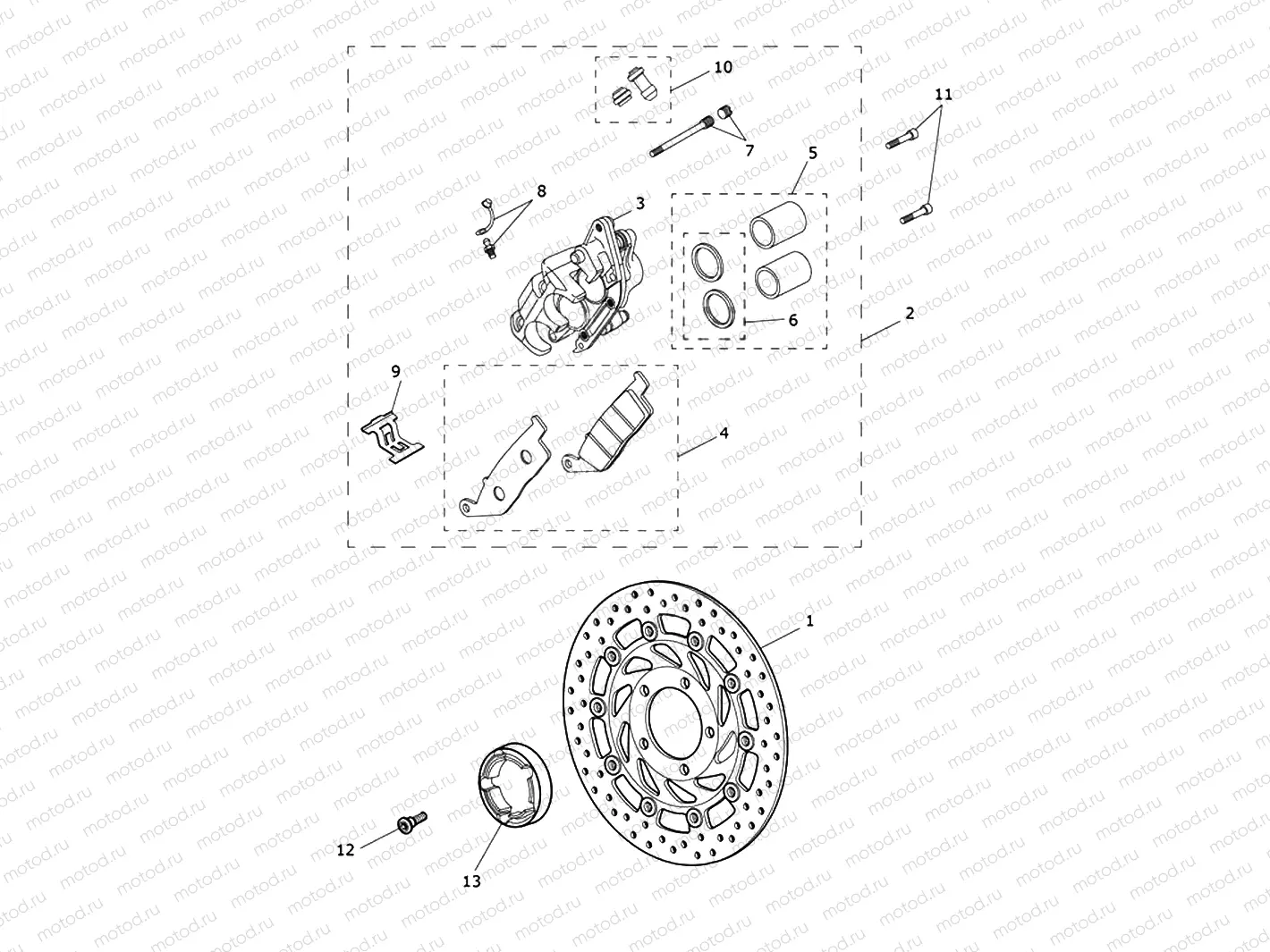 Front Brake Caliper & Disc