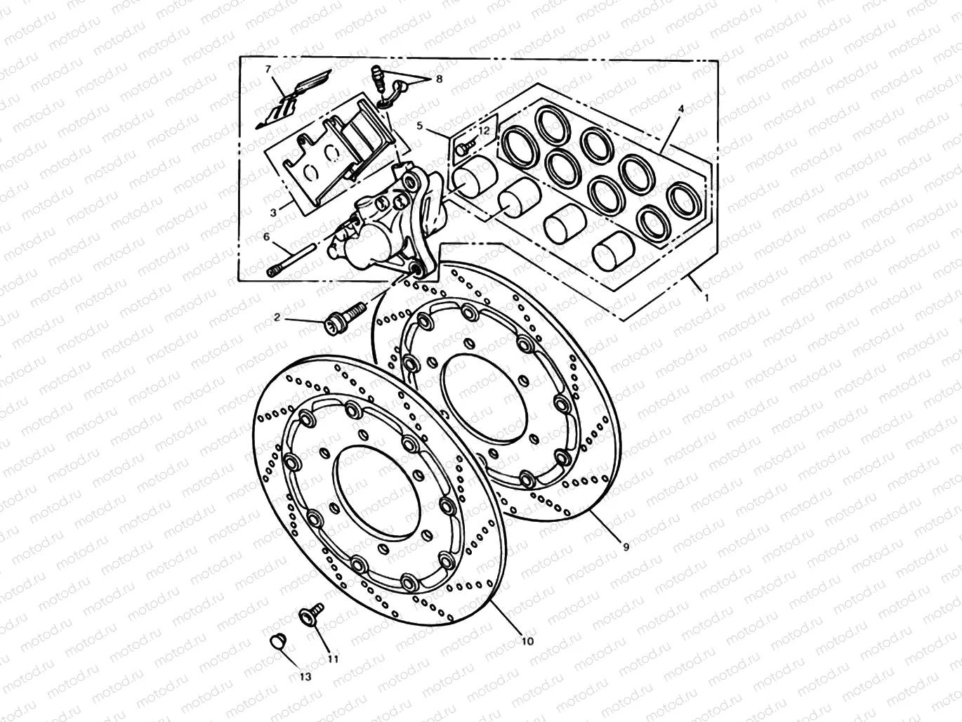 Front Brake Caliper & Discs