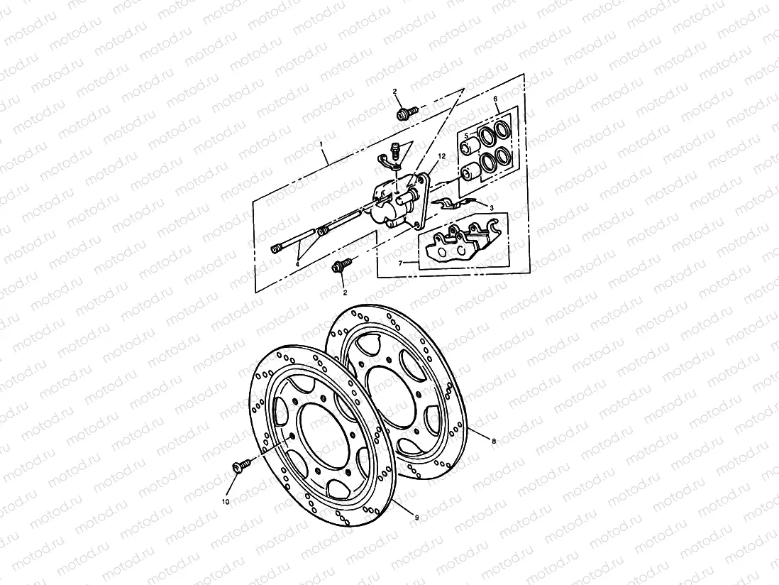 Front Brake Caliper & Discs
