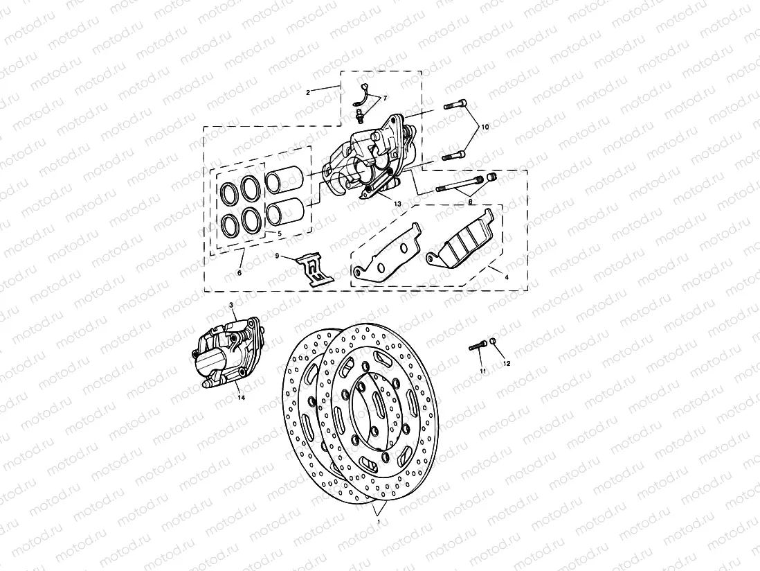Front Brake Caliper & Discs