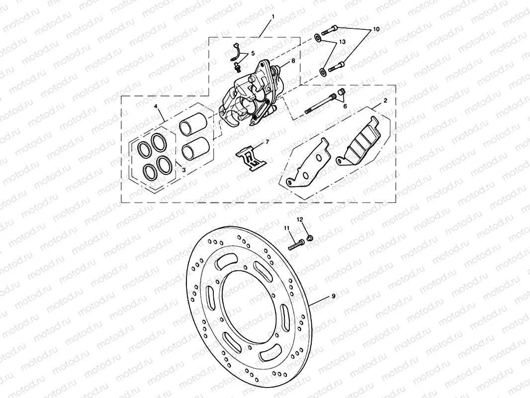 Front Brake Caliper & Discs