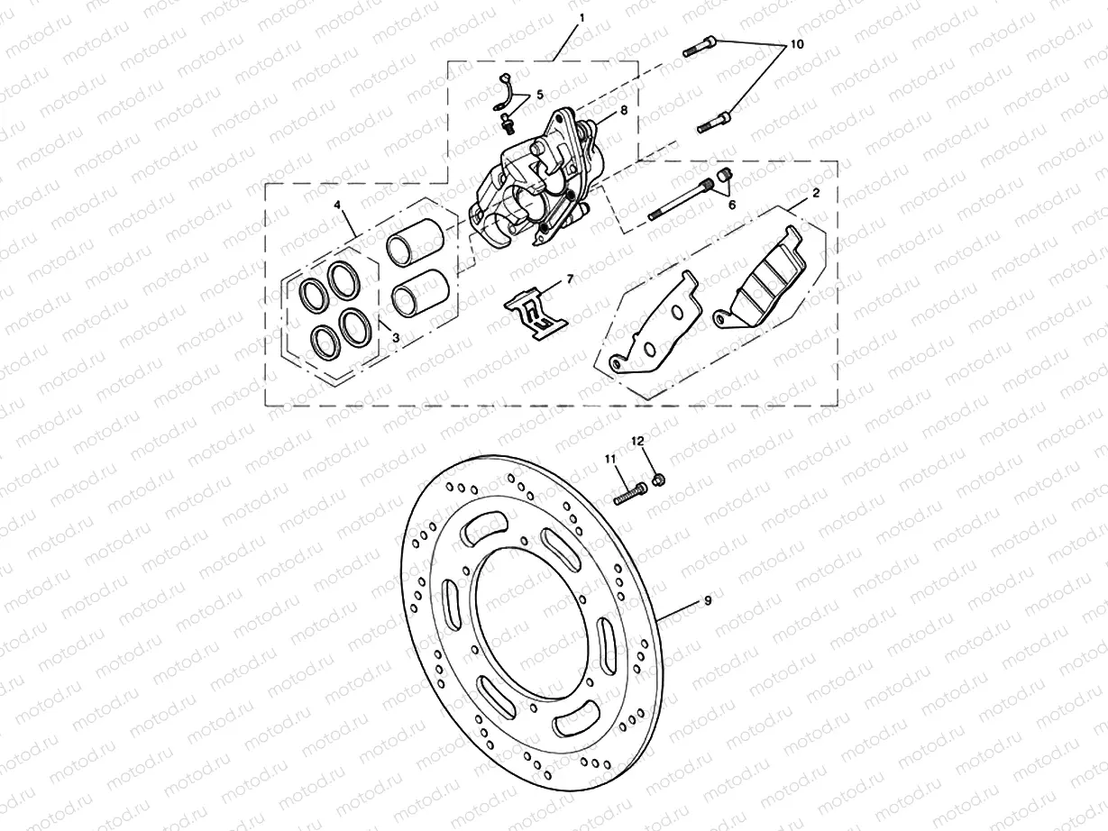 Front Brake Caliper & Discs