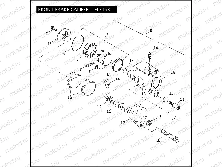 FRONT BRAKE CALIPER - FLSTSB
