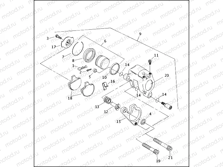 FRONT BRAKE CALIPER - SPRINGER MODELS