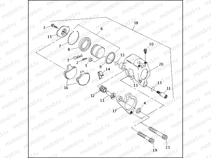 FRONT BRAKE CALIPER - SPRINGER MODELS