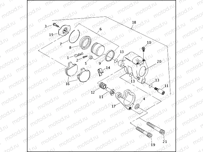 FRONT BRAKE CALIPER - SPRINGER MODELS