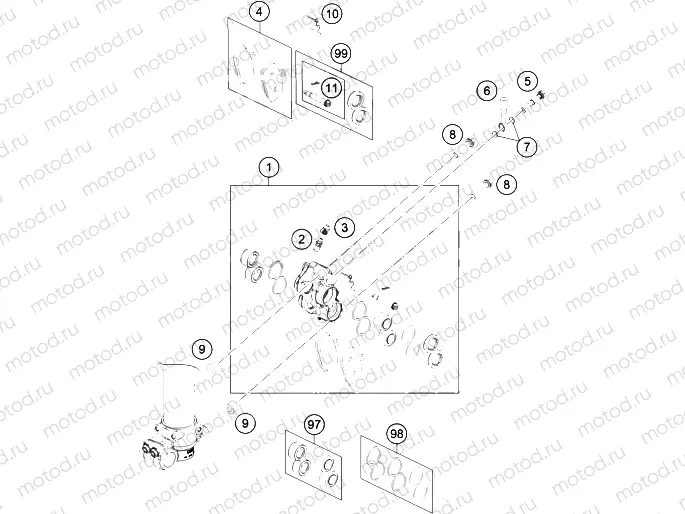 FRONT BRAKE CALIPER|Frame|13