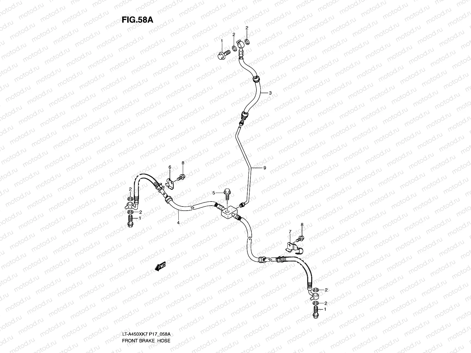 FRONT BRAKE HOSE (LT-A450XL0)
