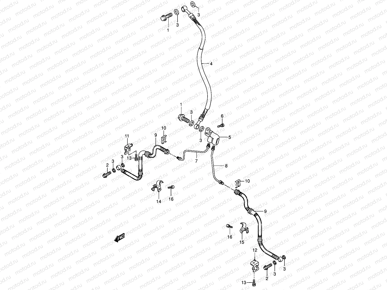 FRONT BRAKE HOSE (MODEL K2/K4)