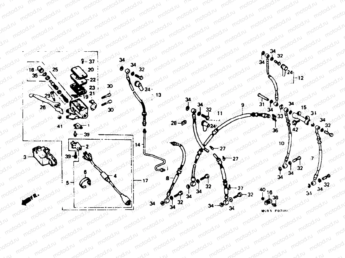 Front brake master cylinder,