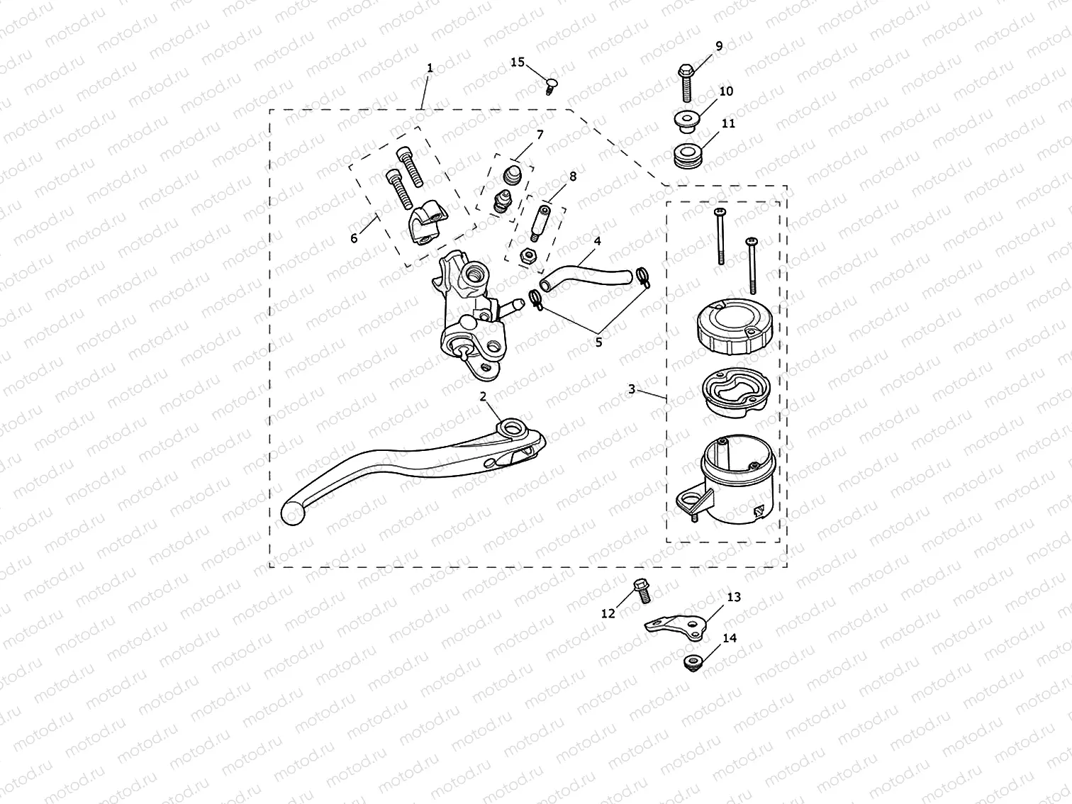 Front brake master cylinder