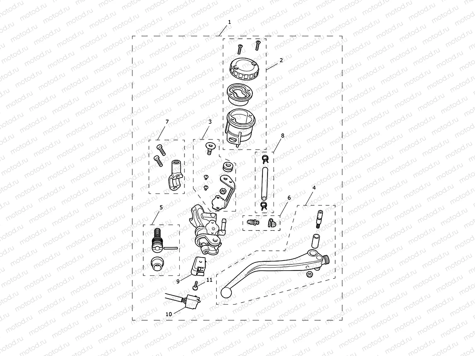 Front brake master cylinder