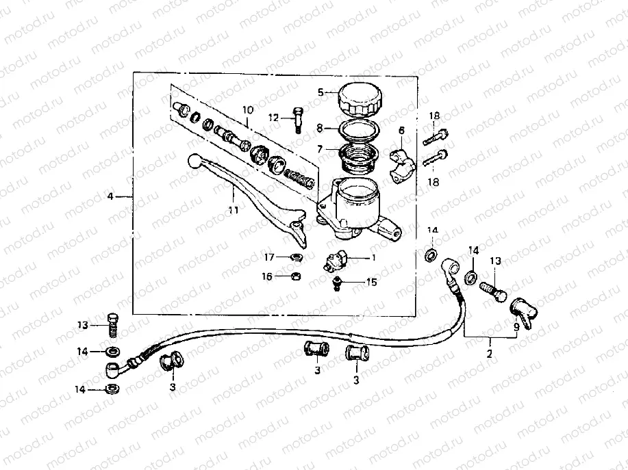FRONT BRAKE MASTER CYLINDER (CANADA, SOUTH AFRICA, AUSTRALIA)