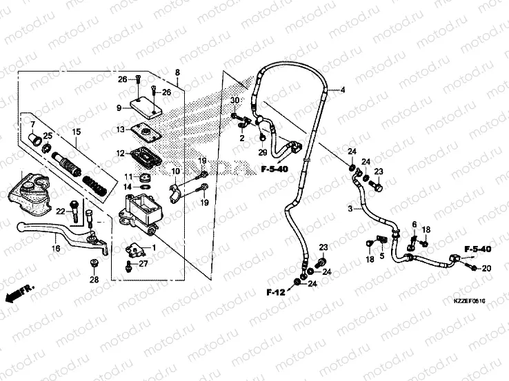 FRONT BRAKE MASTER CYLINDER (CRF250LA / RLA)