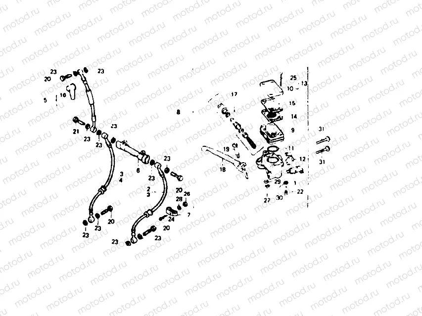 Front brake master cylinder (FZ,FA,FB,F2B)