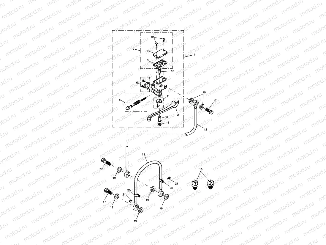 Front Brake Master Cylinder & Ho