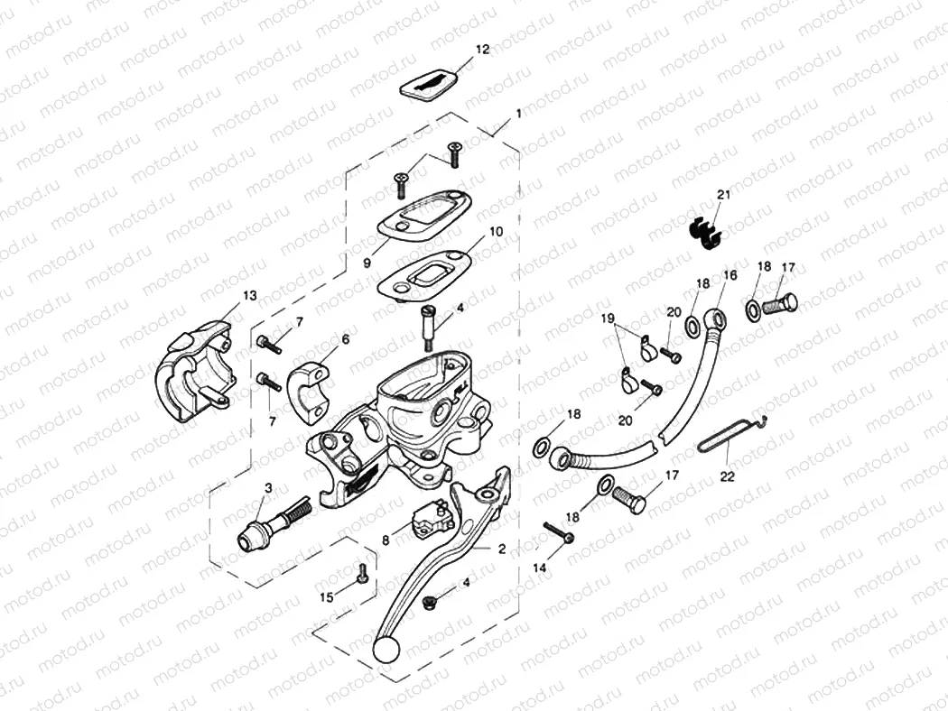 Front Brake Master Cylinder & Ho
