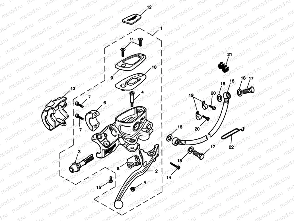 Front Brake Master Cylinder & Ho