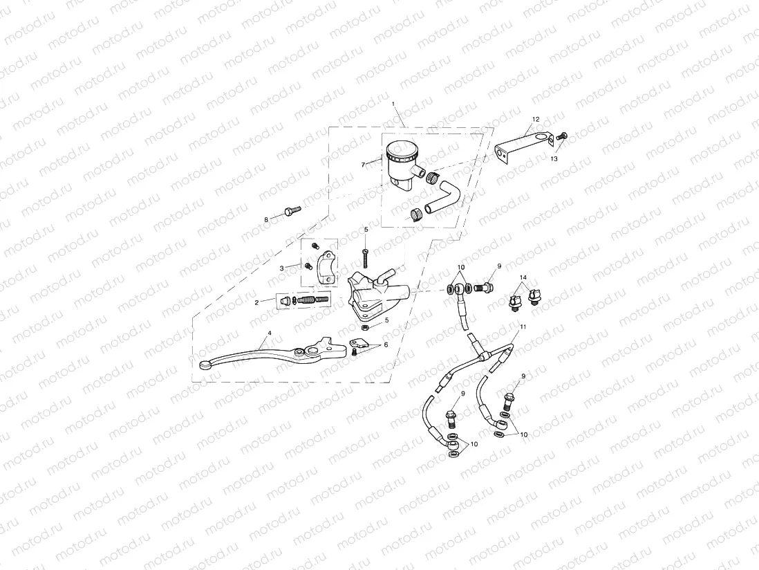 Front Brake Master Cylinder & Ho