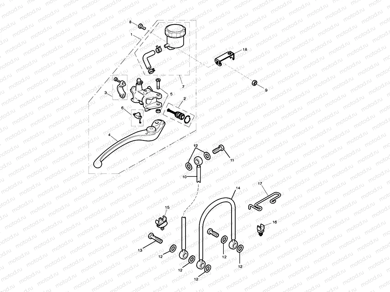 Front Brake Master Cylinder & Ho