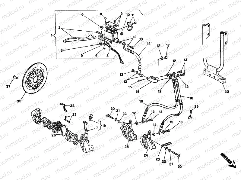 FRONT BRAKE SYSTEM DOUBLE DISC » BRAKING SYSTEM