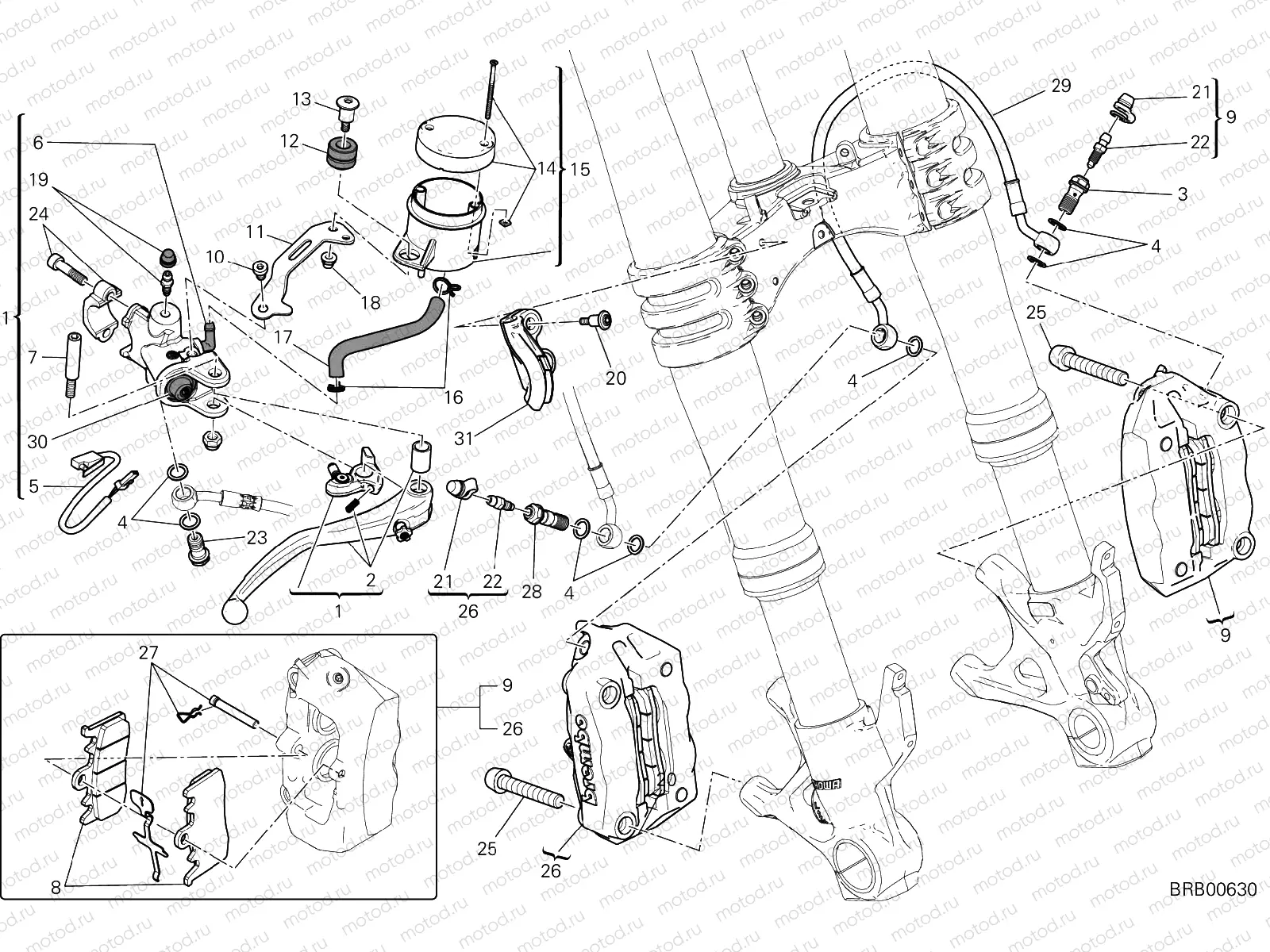 FRONT BRAKE SYSTEM [MOD:959,959 AWS]