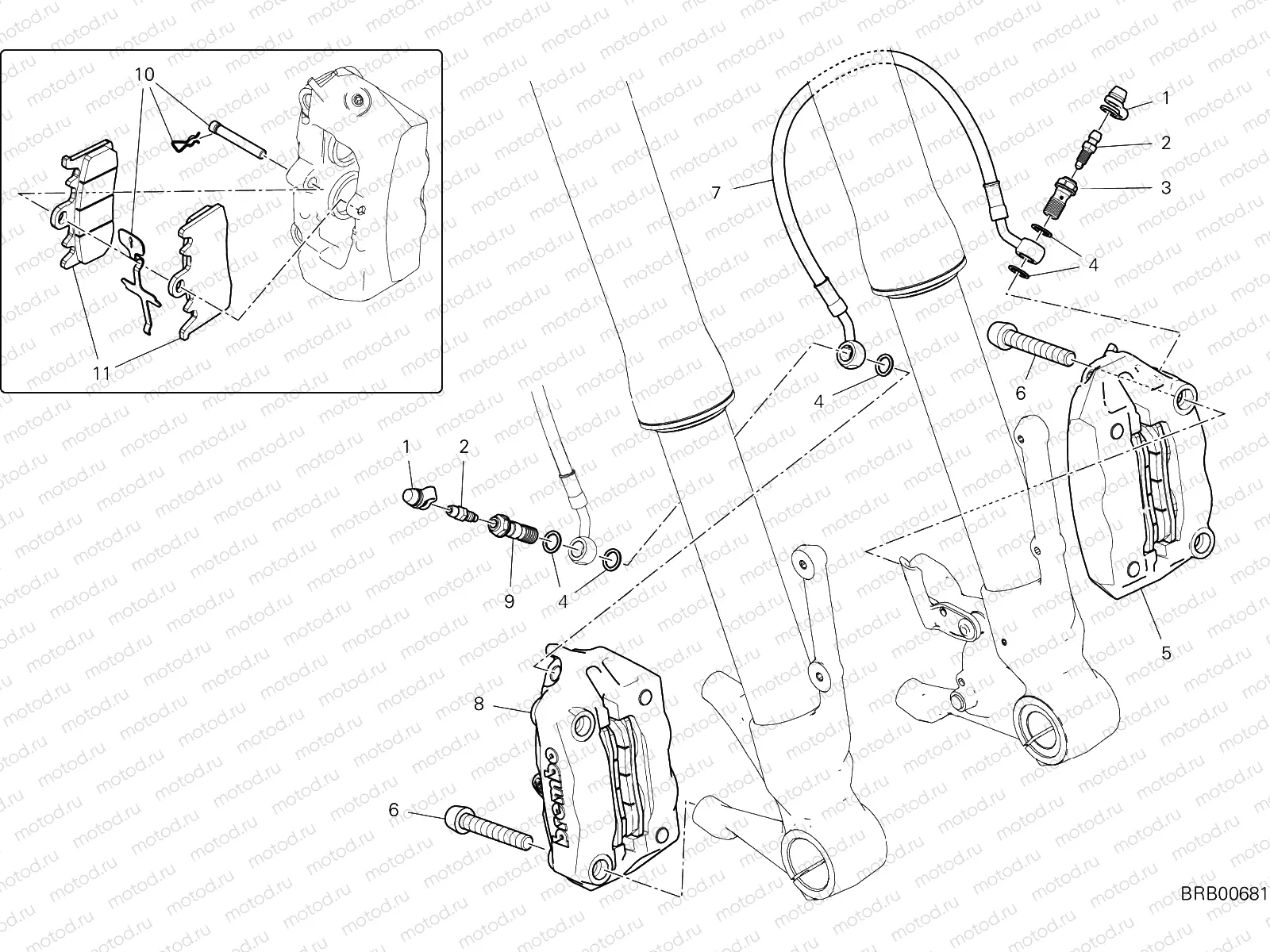 FRONT BRAKE SYSTEM [MOD:HYM 950]