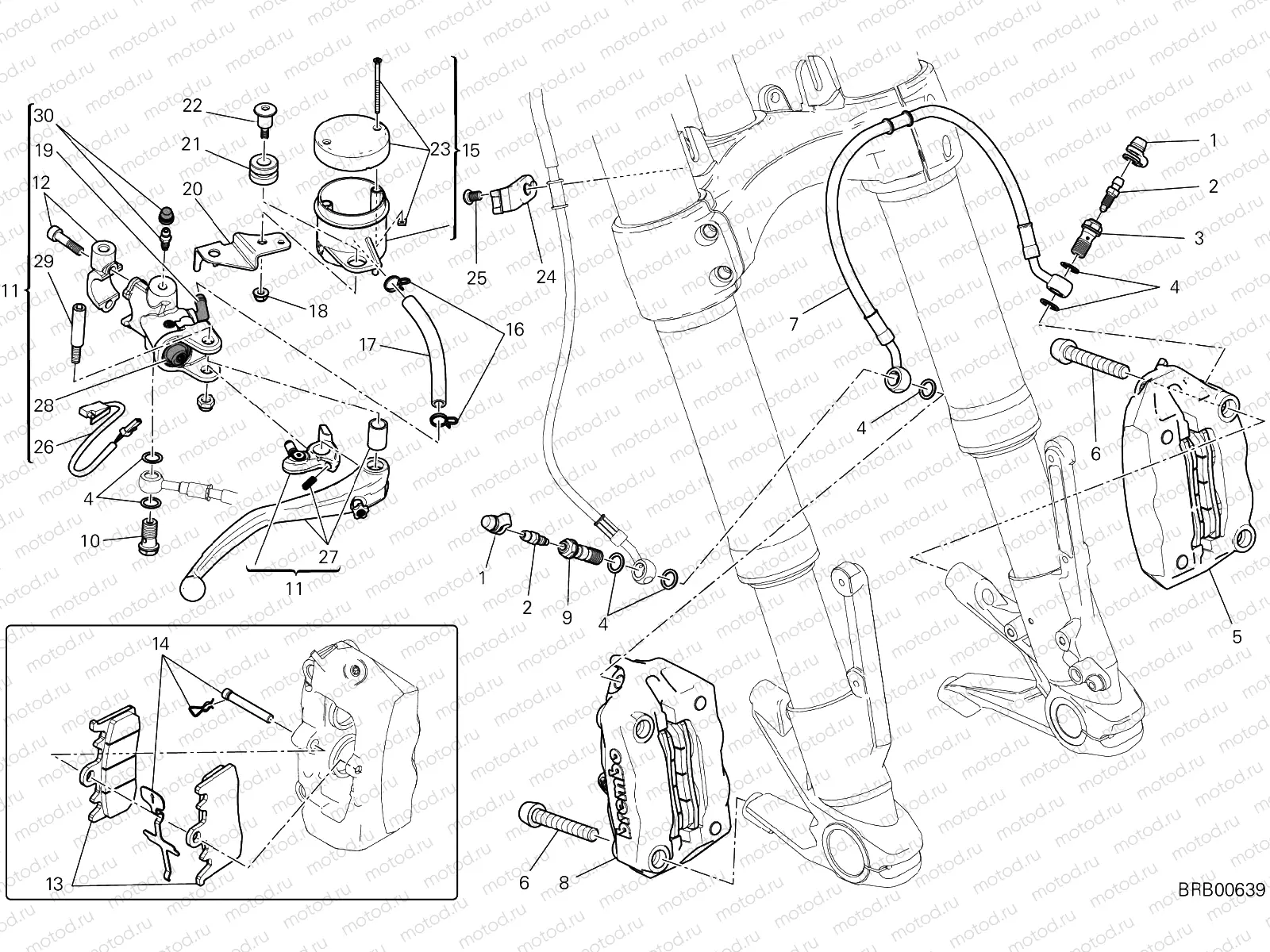 FRONT BRAKE SYSTEM [MOD:M 1200]