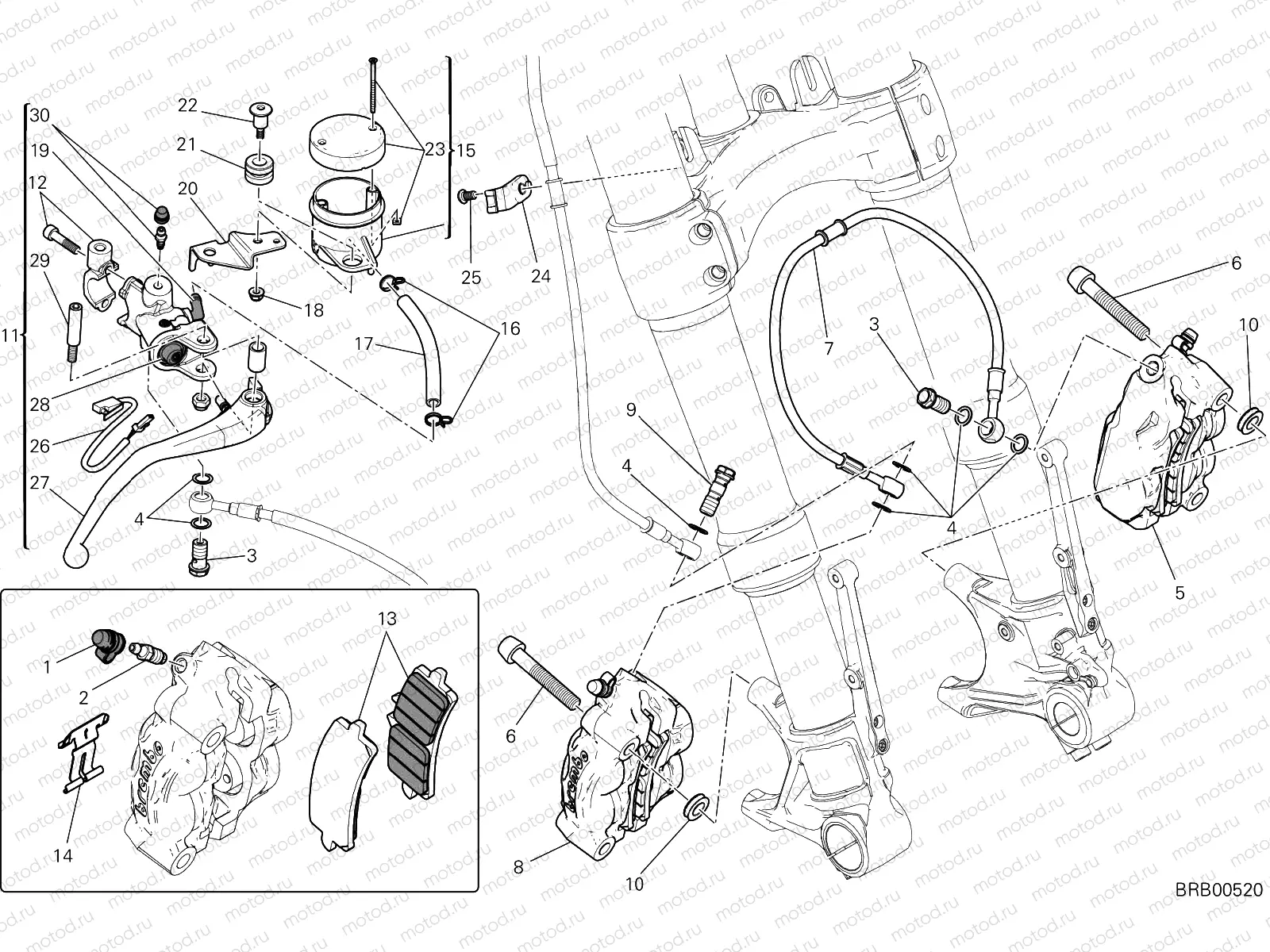FRONT BRAKE SYSTEM [MOD:M 1200R]