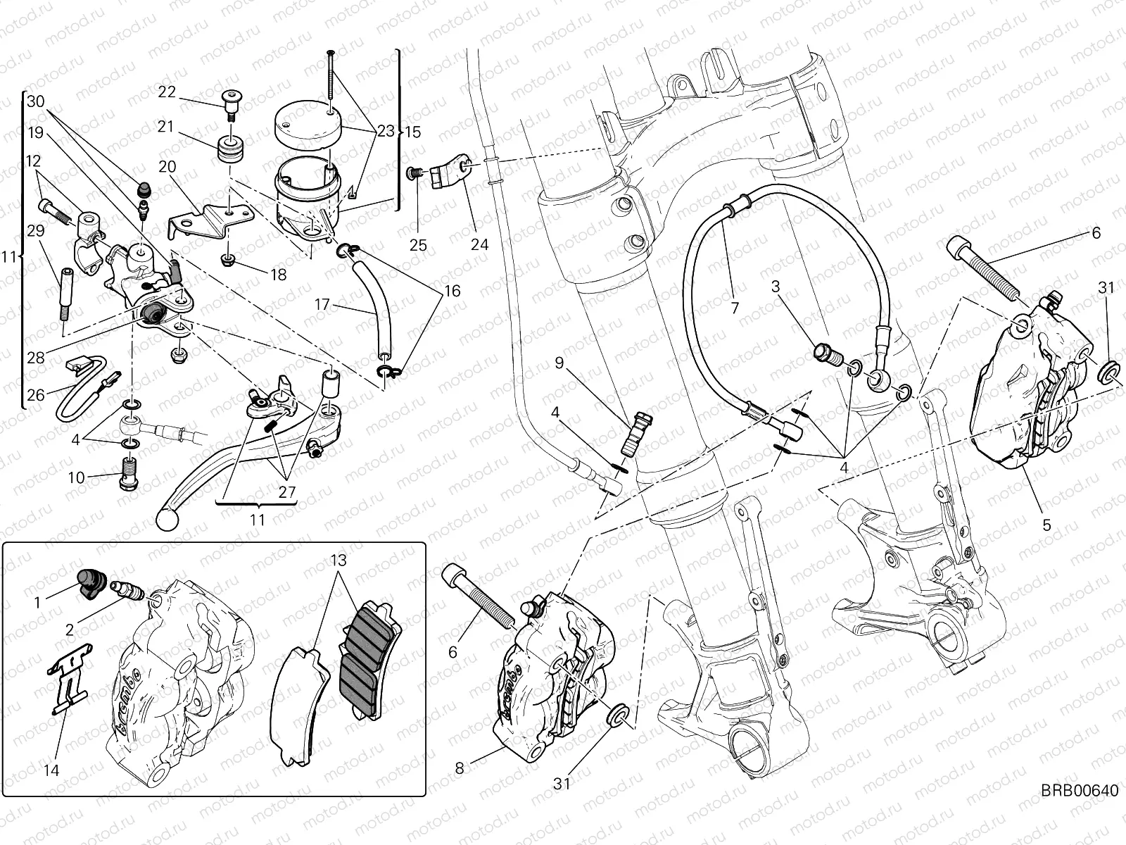 FRONT BRAKE SYSTEM [MOD:M 1200S]