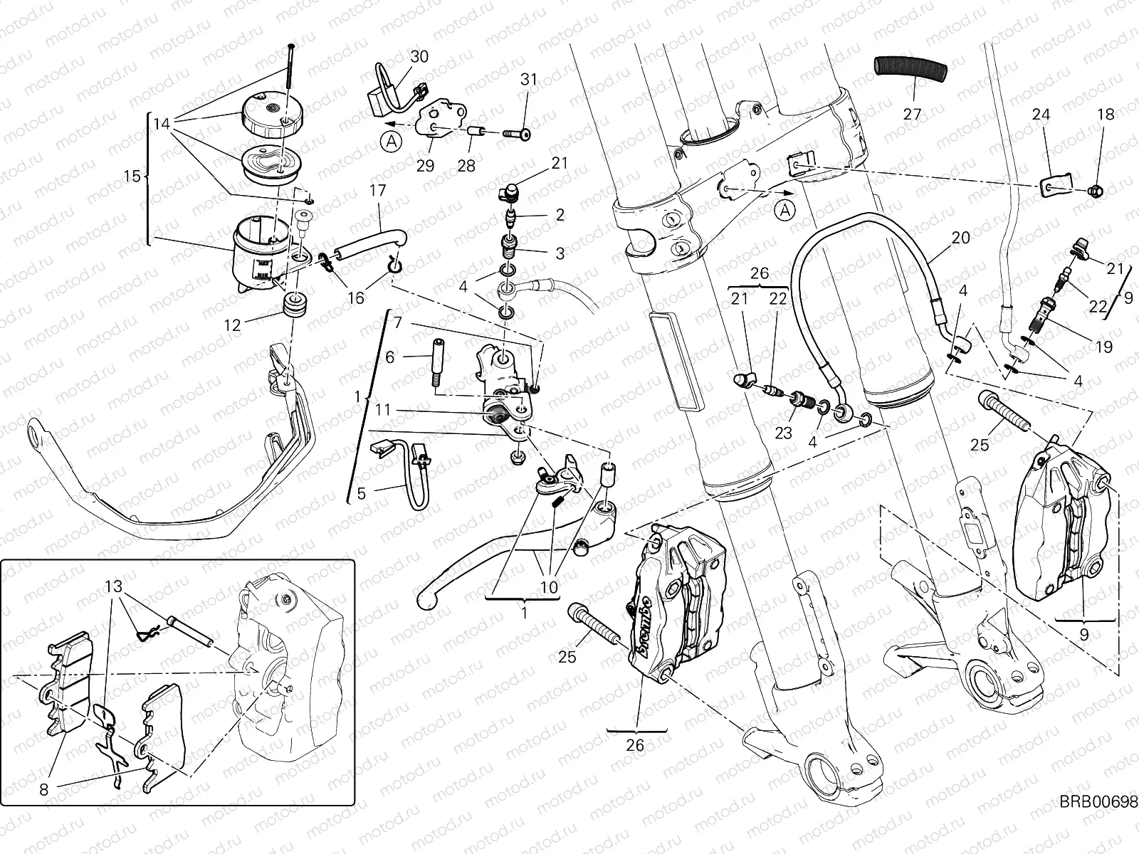 FRONT BRAKE SYSTEM [MOD:MS950SSW]
