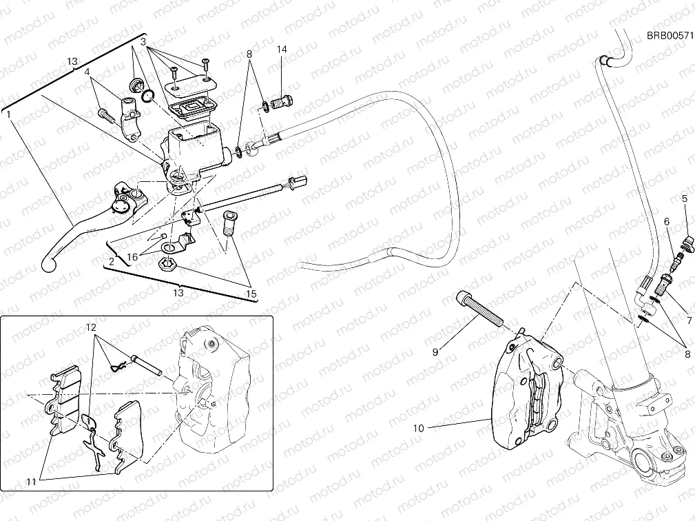 FRONT BRAKE SYSTEM [MOD:SCR800DS]