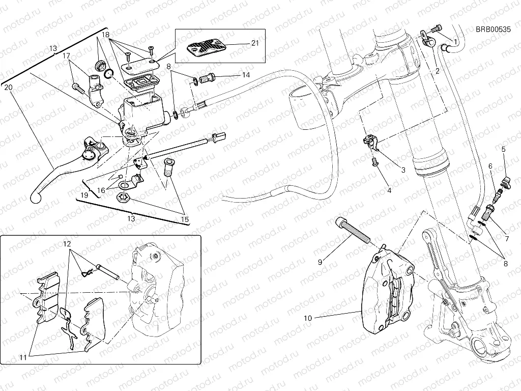 FRONT BRAKE SYSTEM [MOD:SCR800FT]