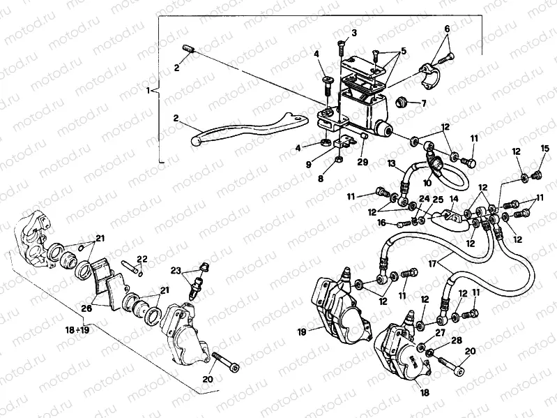 FRONT BRAKE SYSTEM MY91 » BRAKING SYSTEM