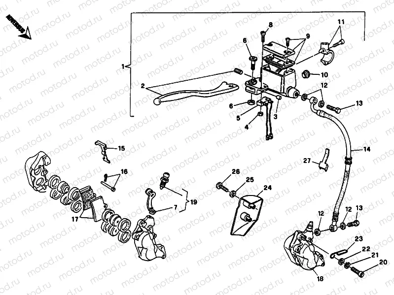 FRONT BRAKE SYSTEM SINGLE DISK » BRAKING SYSTEM
