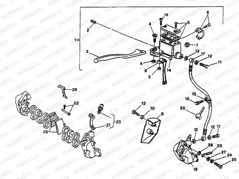 FRONT BRAKE SYSTEM SINGLE DISK » BRAKING SYSTEM