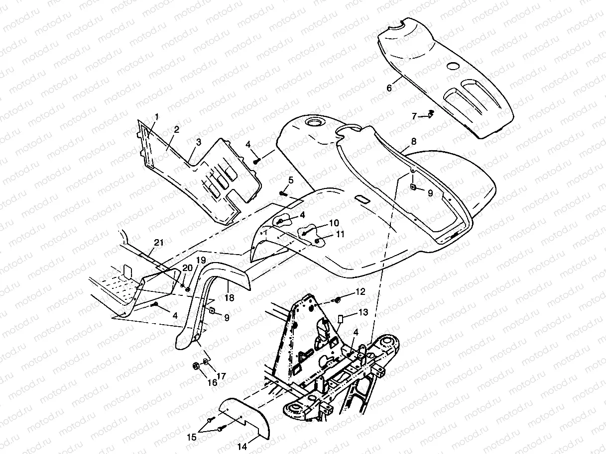 FRONT CAB XPLORER 300 W98CC28C (4945264526A007) | FRONT CAB XPLORER 300 W98CC28C (4945264526A007)