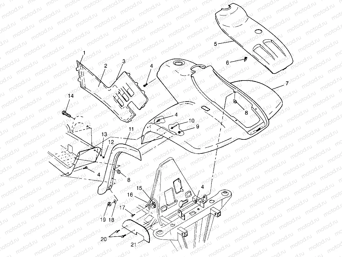 FRONT CAB  XPLORER 500 W97CD50A (4941354135A007) | FRONT CAB  XPLORER 500 W97CD50A (4941354135A007)