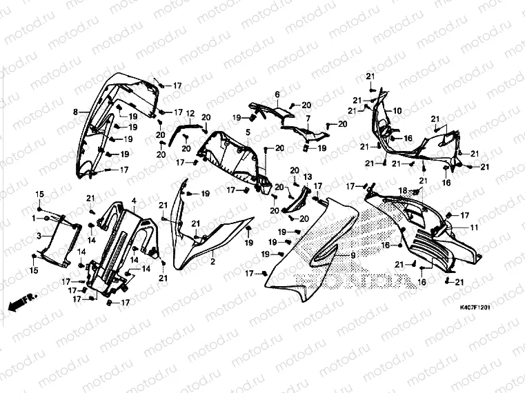 FRONT COVER/METER PANEL (NSS125ADK)