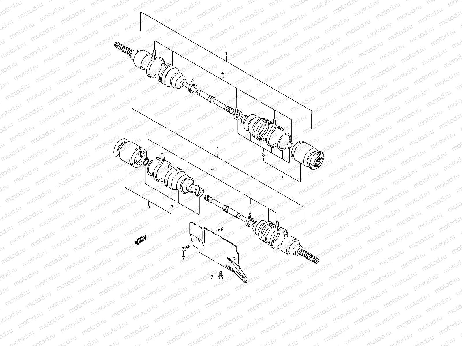FRONT DRIVE SHAFT (MODEL K1/K2)