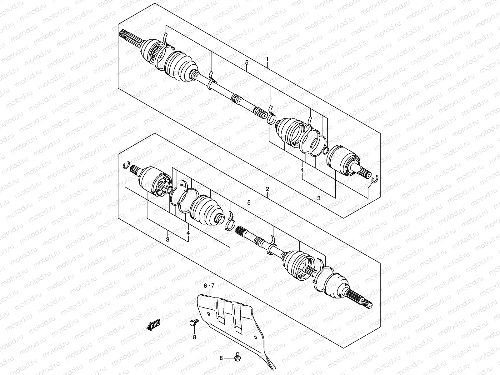 FRONT DRIVE SHAFT (MODEL K5/K6/K7)