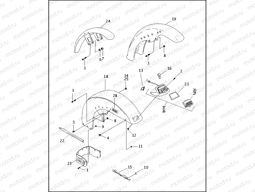 FRONT FENDER - FXST, FXSTB, FXSTC, FLSTC & FLSTF