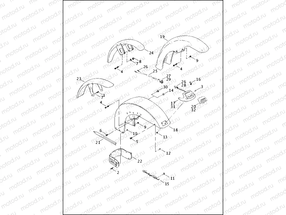 FRONT FENDER - FXST, FXSTB, FXSTD, FLSTC & FLSTF