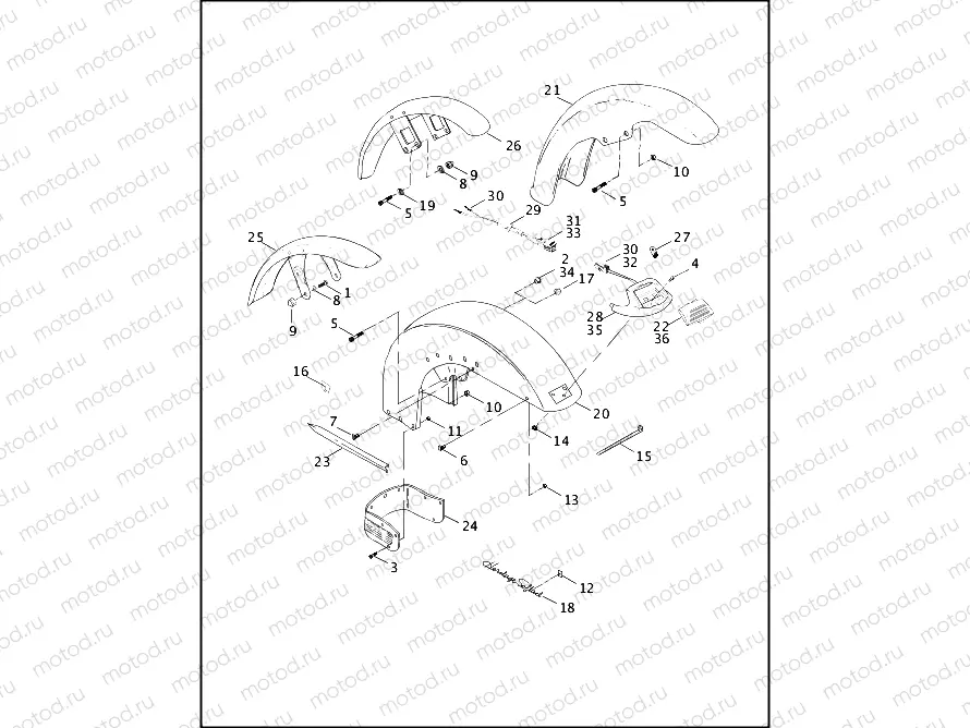 FRONT FENDER - FXST/I, FXSTB/I, FXSTD/I, FLSTC/I, & FLSTF/I