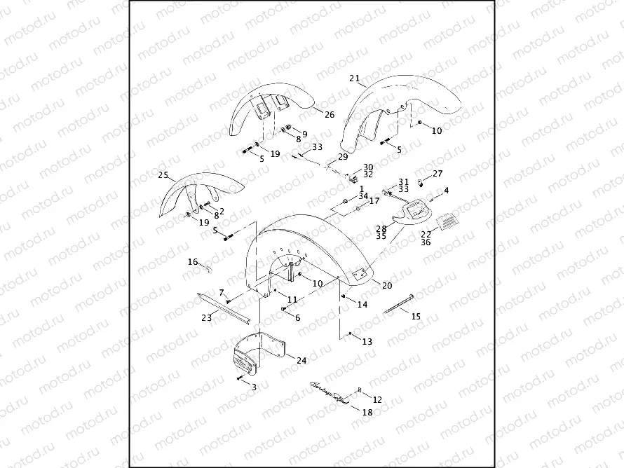FRONT FENDER - FXST/I, FXSTB/I, FXSTD/I, FLSTC/I & FLSTF/I