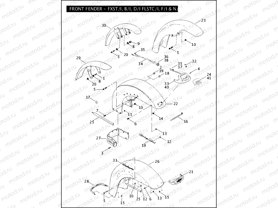 FRONT FENDER - FXST/I, FXSTB/I, FXSTD/I, FLSTC/I, FLSTF/I & FLSTN/I
