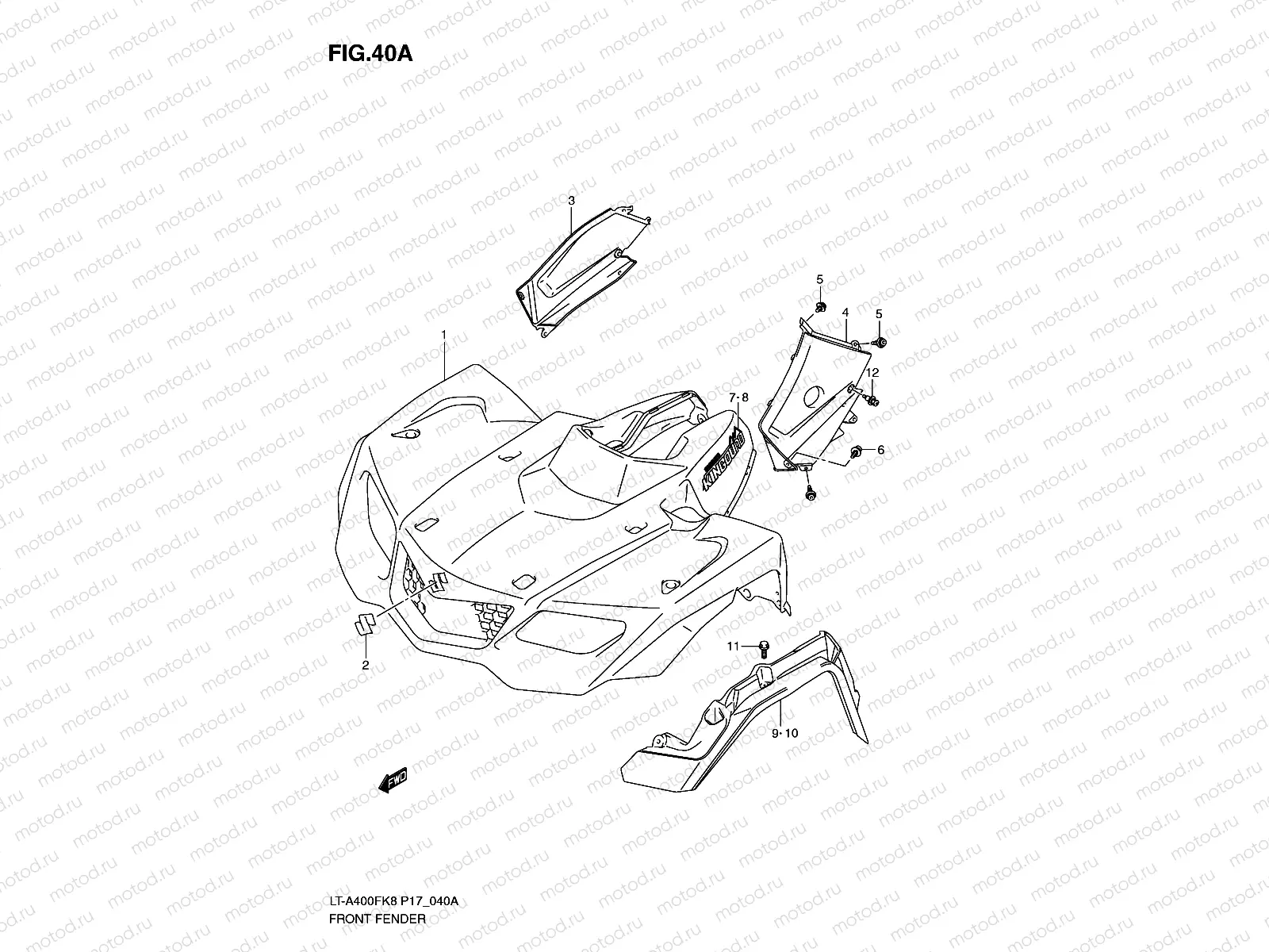 FRONT FENDER (LT-A400FK9 P17)