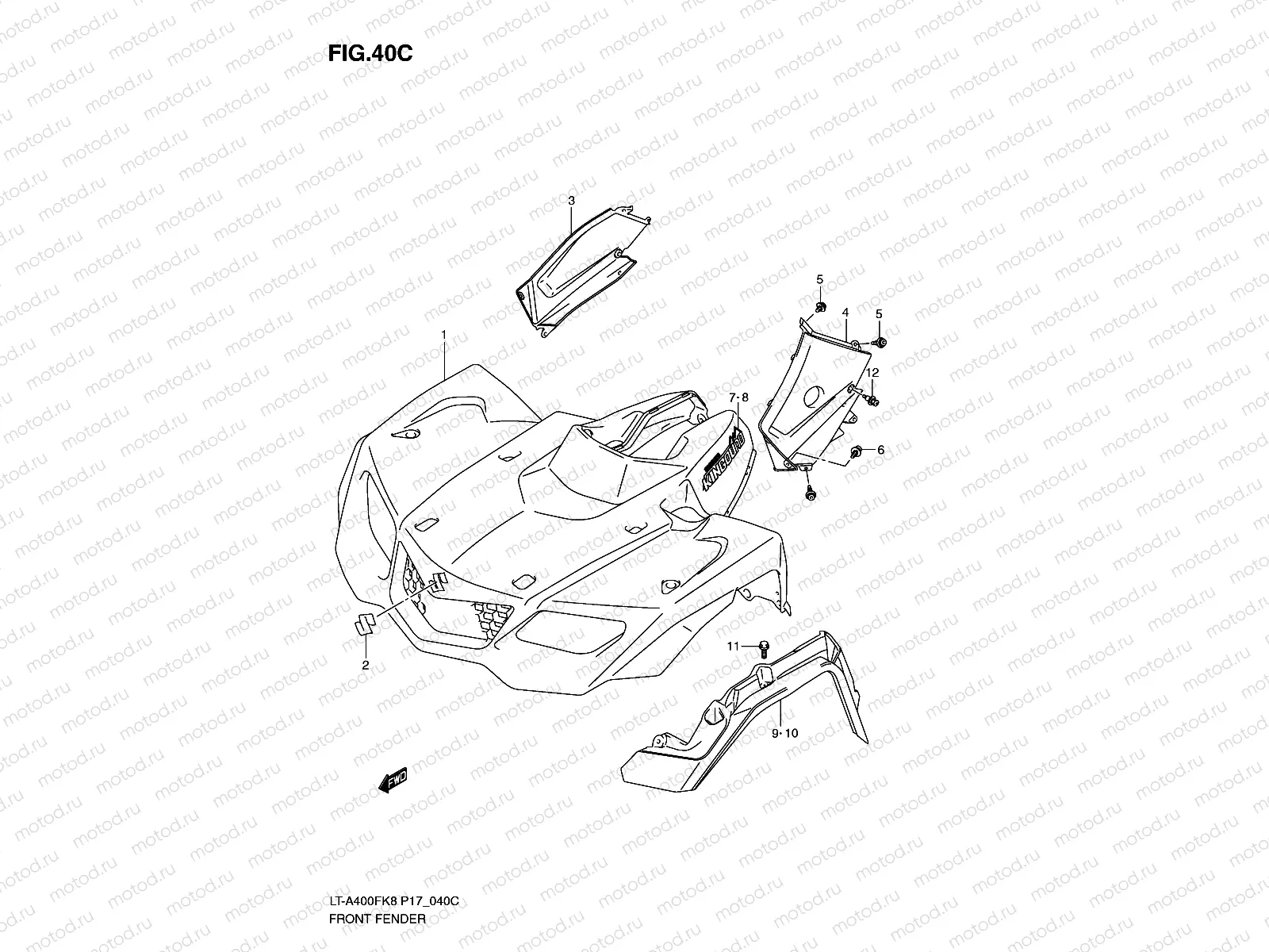 FRONT FENDER (LT-A400FL0)