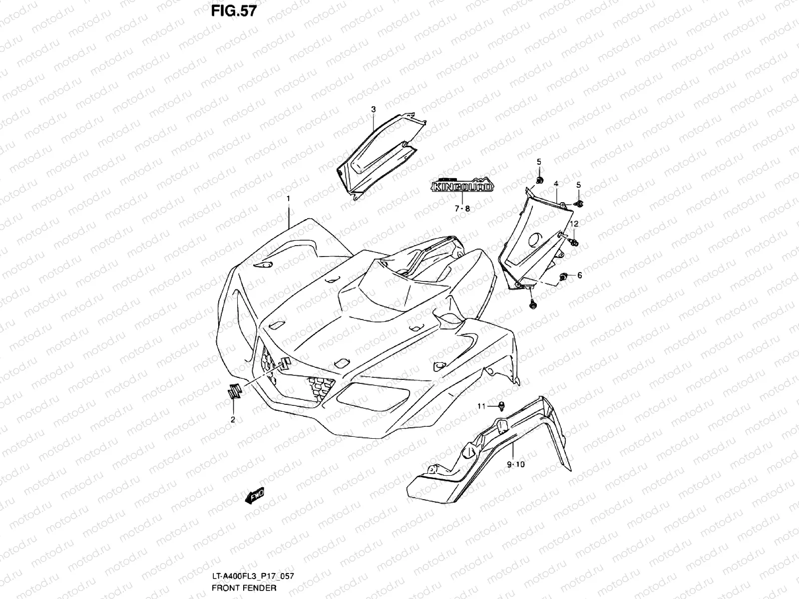 FRONT FENDER (LT-A400FZL3 P17)